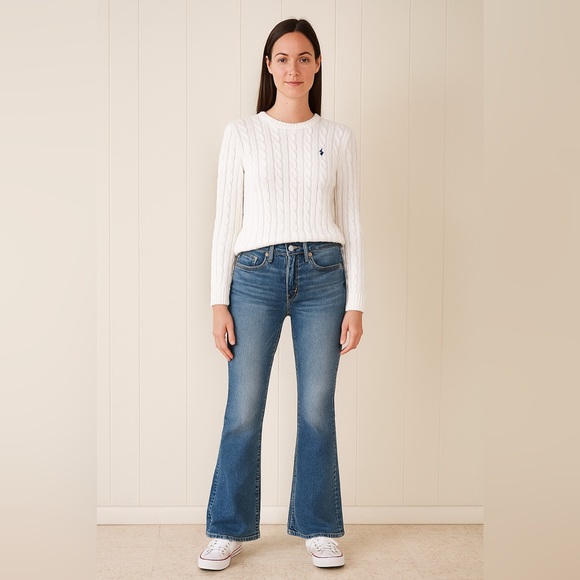 Madewell Skinny Flare Jeans Size 23 Medium Wash Womens - Picture 1 of 8
